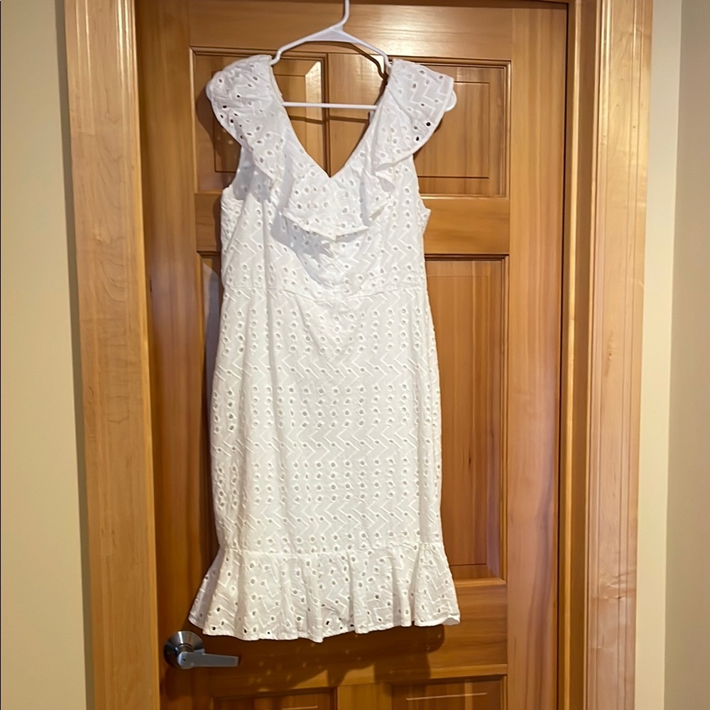 Elegant White Eyelet Dress